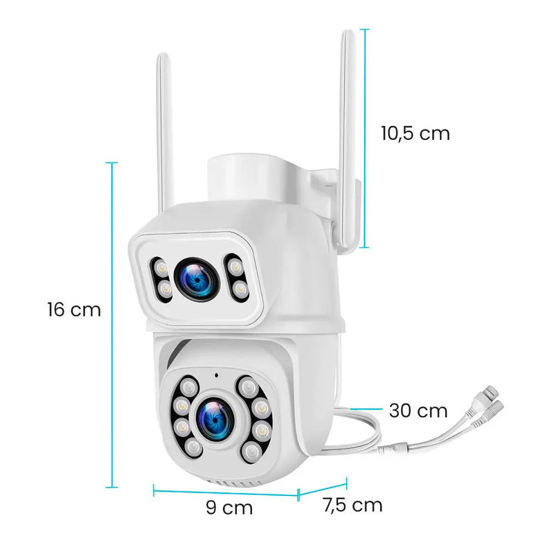 Câmera de Segurança Wi-Fi Lente Dupla