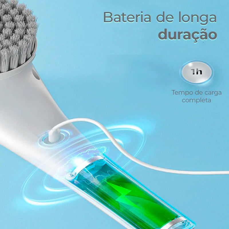 Escova de Limpeza Elétrica Multifuncional 5 em 1