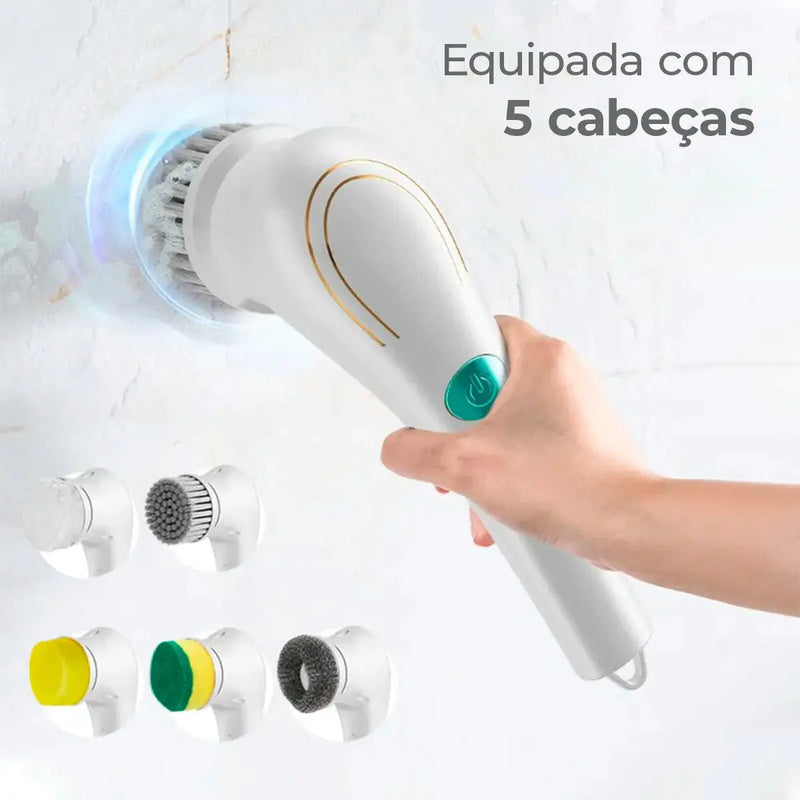 Escova de Limpeza Elétrica Multifuncional 5 em 1