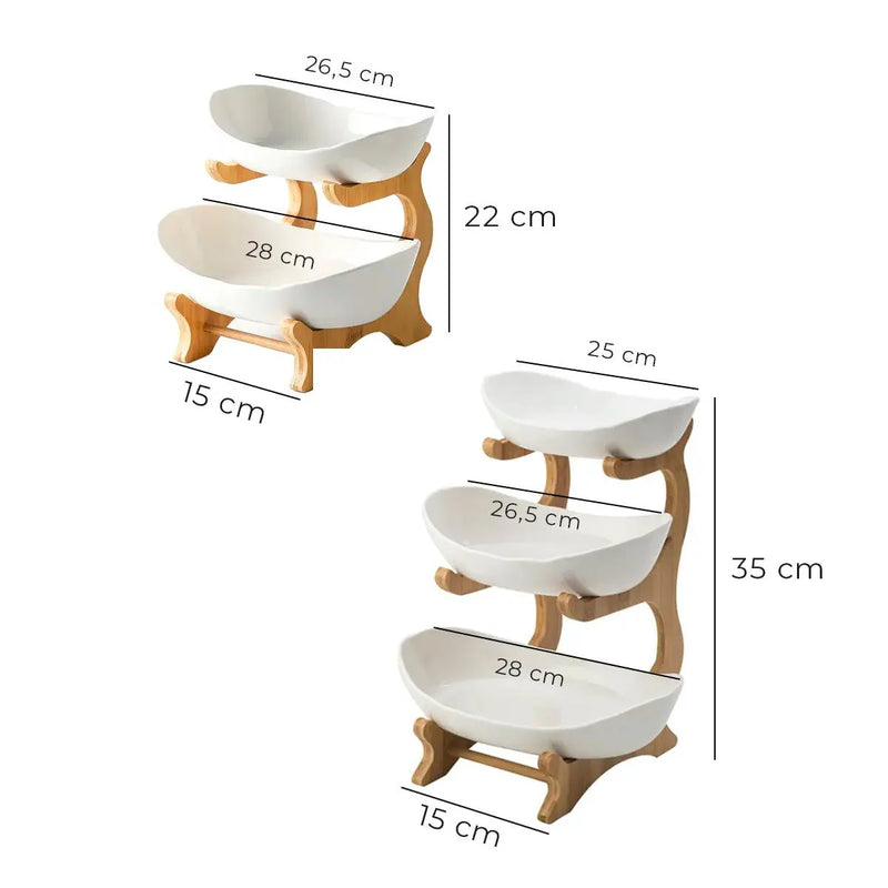 Fruteira de Mesa Bambu 2 e 3 Andares