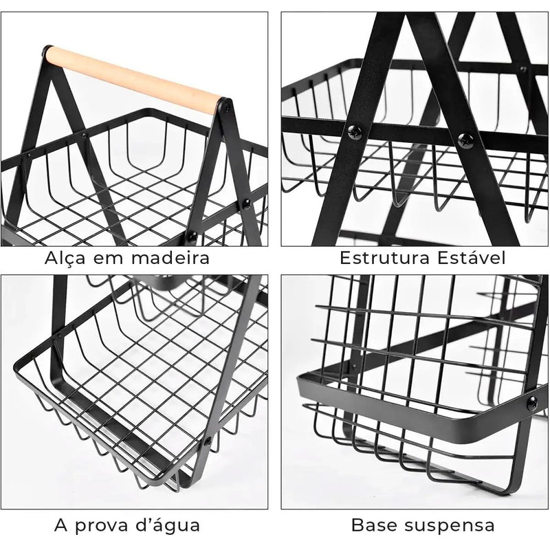 Fruteira de Mesa Metal 2 e 3 Andares