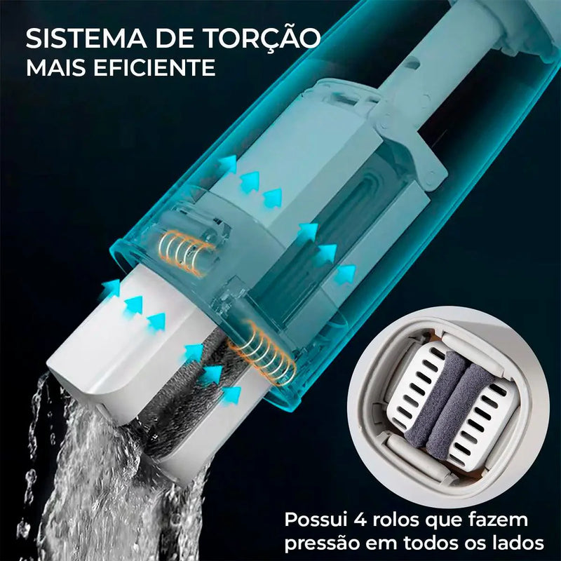 Mop de Limpeza Retrátil Clean Pro Torção Fácil